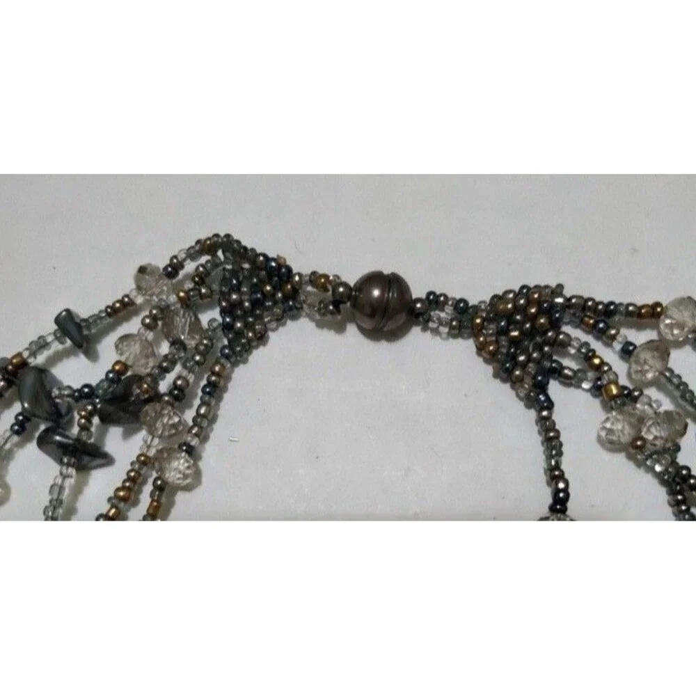 Vintage Charcoal Beaded 5 Strands 11
